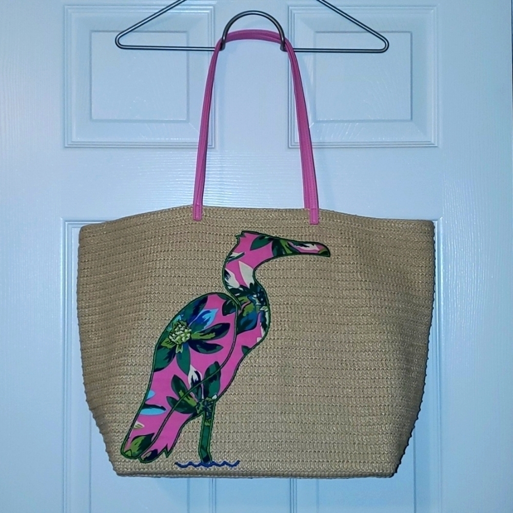 Vera Bradley Straw Seashore Tote Tropical Paradise